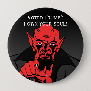 "Voted Trump? with Satan 10 Cm Round Badge