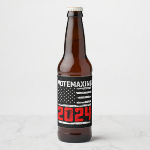 VoteMaxing 2024 Trump Presidential Election Beer Bottle Label