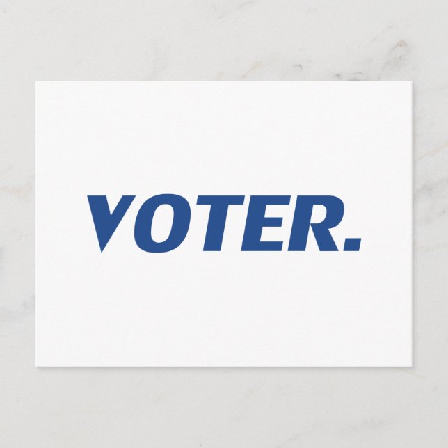 "Voter" blue white Postcard (Front)
