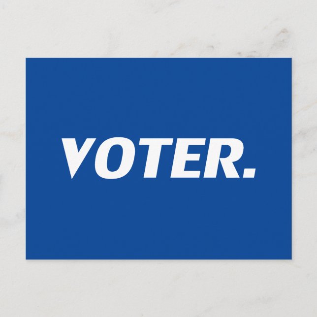 "Voter" blue white Postcard (Front)