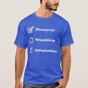 Voter Democrat Republican Independant Check Mark T-Shirt