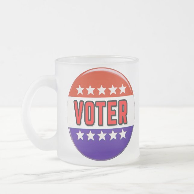 Voter Frosted Glass Coffee Mug (Left)