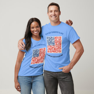 Voter registration shirt - QR code just on front