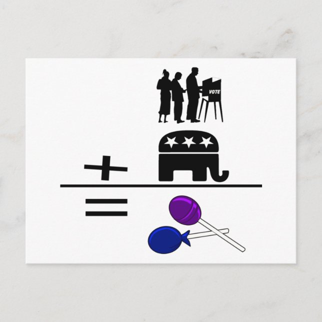 Voters Plus The GOP Equal Suckers Postcard (Front)