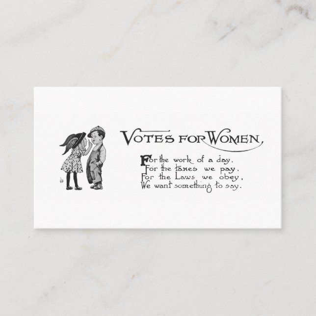 Votes For Women Business Card (Front)