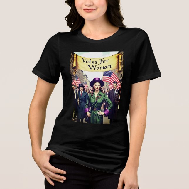 Votes For Women Suffrage 2025 Tri-Blend Shirt (Front)
