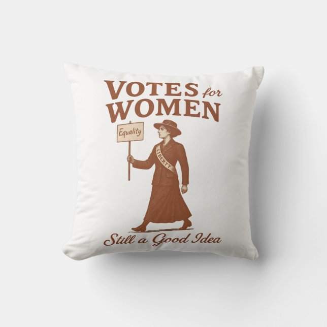 Votes for Women, Vintage Suffragette Art Cushion (Front)