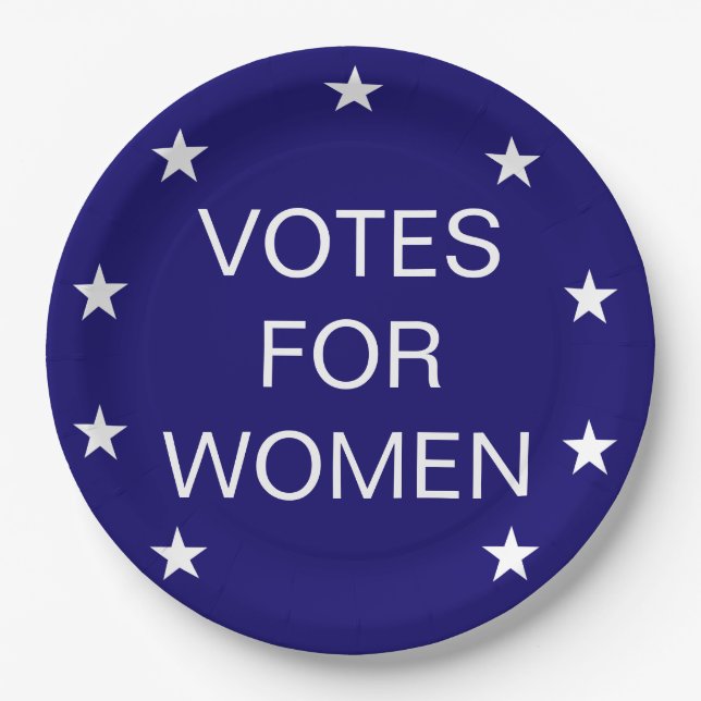 Votes Women 19th Amendment suffragette paper plate (Front)