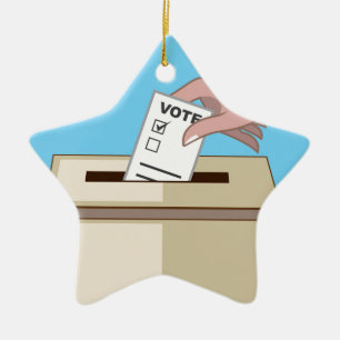 Voting Box Ceramic Tree Decoration