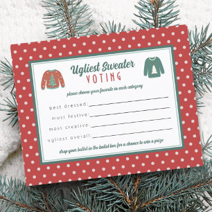 Voting Card Ballot Ugly Christmas Sweater Party