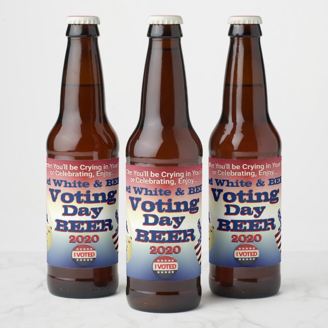 Voting Day Beer! Vote! Election 2020 Beer Bottle Label (Bottles)
