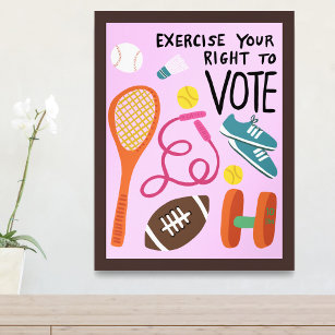 VOTING Exercise Your Right to Vote Elections Pink Poster