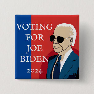 Voting for Joe Biden   2024  Presidential Election 15 Cm Square Badge