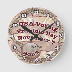 Voting Freedom Day Round Clock