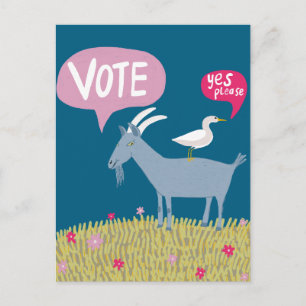 VOTING GOAT Vote 2024 Elections Cute USA Postcard
