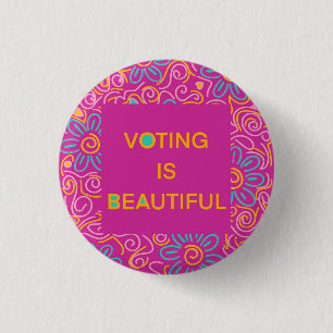 Voting is Beautiful Notebook 3 Cm Round Badge