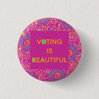 Voting is Beautiful Notebook 3 Cm Round Badge