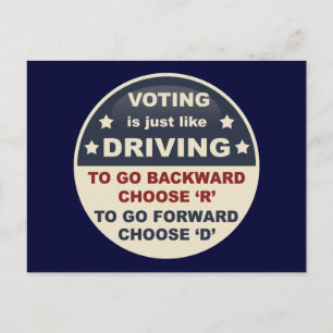 Voting is Just Like Driving Postcard