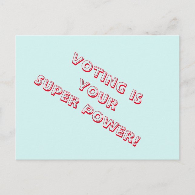 Voting is your Super Power PostcardsToVoters Postcard (Front)