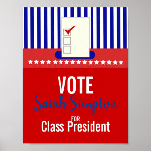 voting poster class president, student council