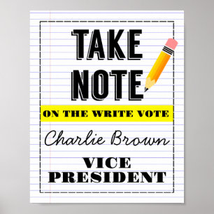 voting poster school classroom Take Note vote