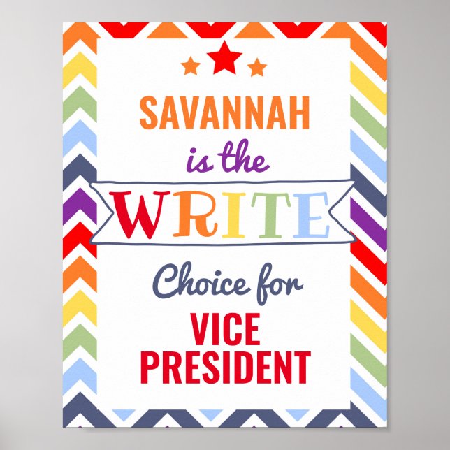 voting poster school classroom write vote chevron  (Front)
