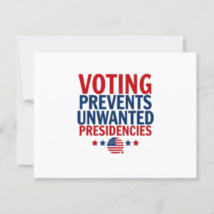 Voting Prevents Unwanted Presidencies men women RSVP Card