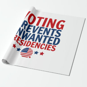 Voting Prevents Unwanted Presidencies men women Wrapping Paper