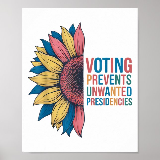 Voting Prevents Unwanted Presidencies Voting Desig Poster (Front)