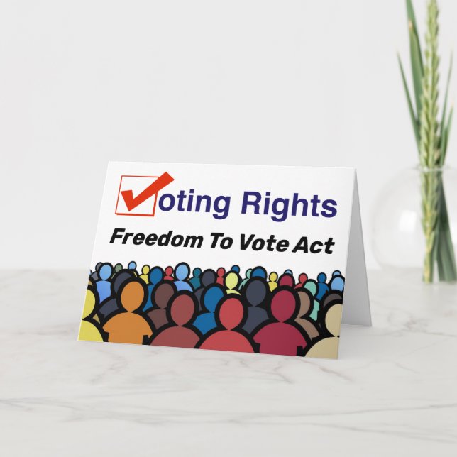 Voting Rights Freedom To Vote Act Card (Front)