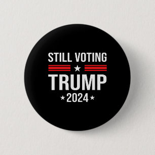 Voting Trump 2024 Patriotic American Flag 1 6 Cm Round Badge