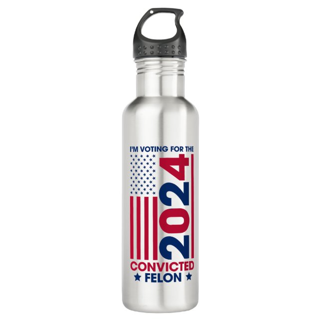 Voting Trump Convicted Felon 2024 710 Ml Water Bottle (Front)