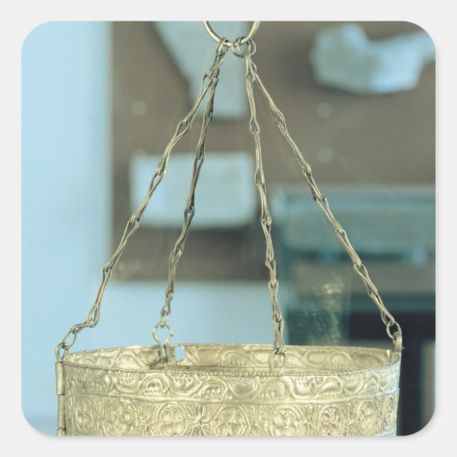 Votive crown from the Treasure of Guarrazar Square Sticker (Front)