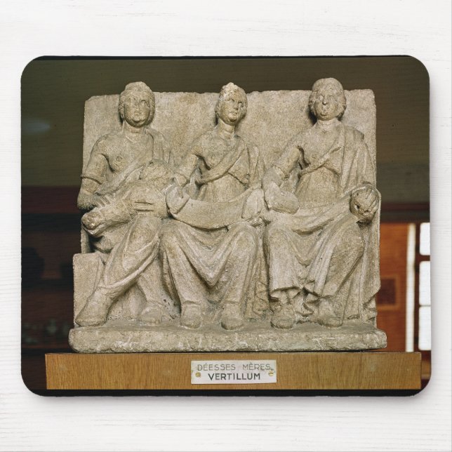 Votive sculpture of a triple mother deity mouse mat (Front)
