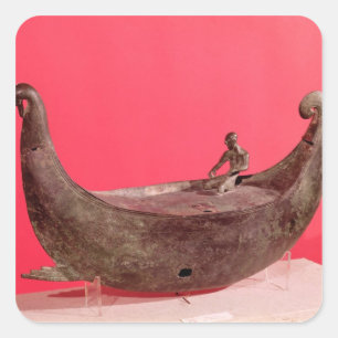 Votive ship square sticker