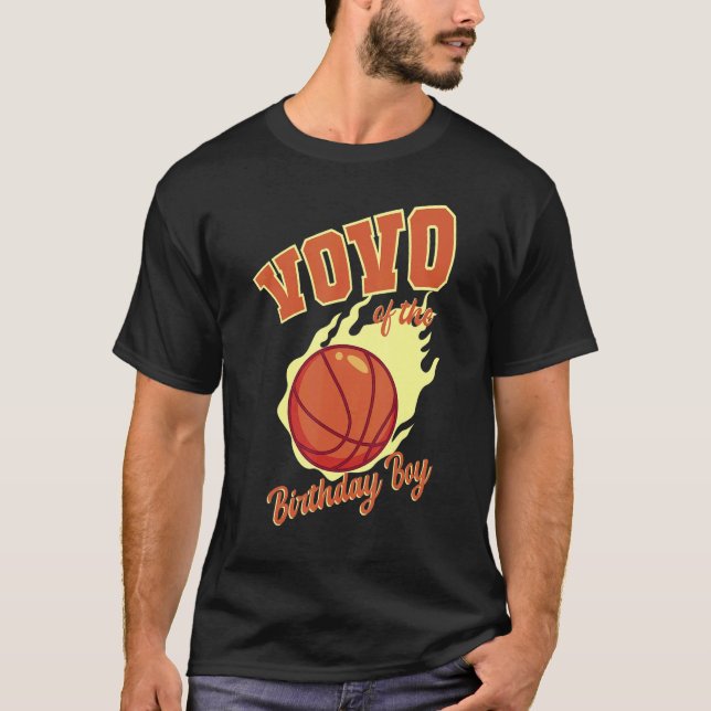 Vovo Of The Birthday Boy Basketball Family Bday Pa T-Shirt (Front)