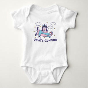 Vovô's Co-Pilot - Unicorn Aeroplane Baby Bodysuit