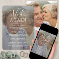 Vow Renewal 2 Photo We Do Again White Text Wedding