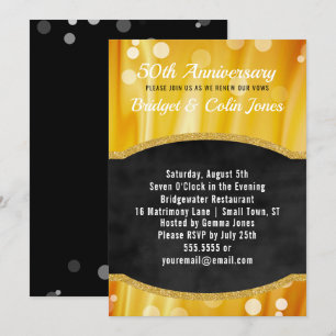 Vow Renewal 50th Wedding Anniversary Invitation