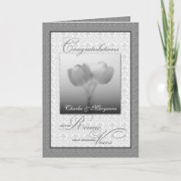 Vow Renewal Congratulations Silver Tulips