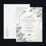 Vow Renewal Eucalyptus Greenery Geometric Wedding Invitation Postcard<br><div class="desc">Eucalyptus Greenery Geometric frame vow renewal invitation you can easily customise with your details and occasion by clicking the "Personalise" button. A perfect card for other special events including retirement parties,  birthdays,  bridal shower and much more.</div>