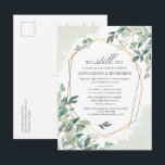 Vow Renewal Eucalyptus Greenery Geometric Wedding Invitation Postcard<br><div class="desc">Eucalyptus Greenery Geometric frame vow renewal invitation you can easily customise with your details and occasion by clicking the "Personalise" button. A perfect card for other special events including retirement parties,  birthdays,  bridal shower and much more.</div>