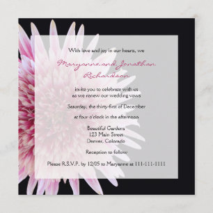 Vow Renewal Giant Pink and White Gerbera Daisy Invitation