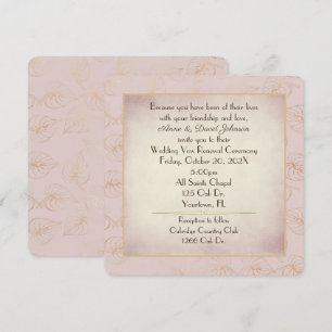 Vow Renewal Gold Foil Leaf Invitation