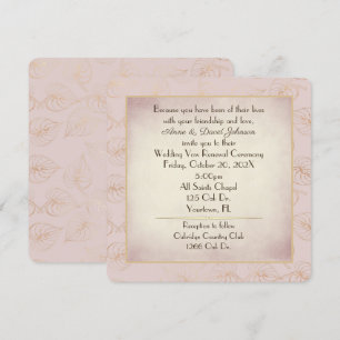 Vow Renewal Gold Foil Leaf Invitation