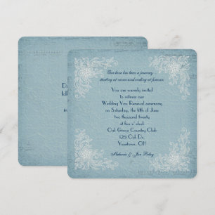 Vow Renewal-lace corners and music background Invitation