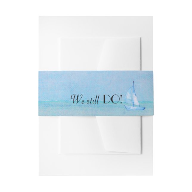 Vow Renewal Quote On Watercolor Invitation Belly Band (Front Example)