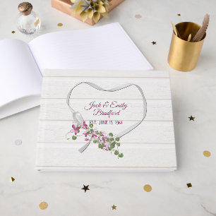 Vow Renewal Ribbon Heart Guest Book