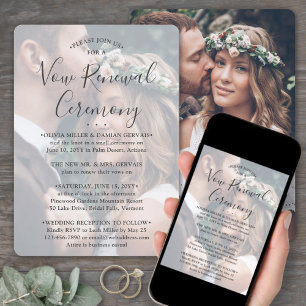 Vow Renewal Sequel Wedding Elegant Photo Overlay Invitation