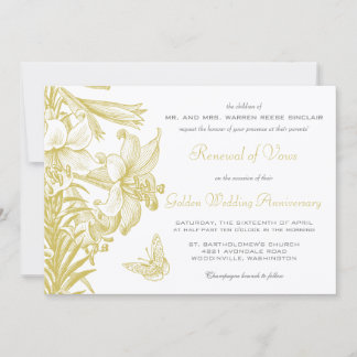 Vow Renewal Silver 25th Wedding Anniversary Invitation